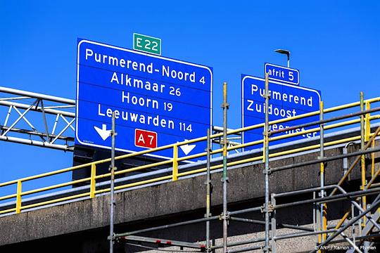 Vijf maanden verkeershinder door werkzaamheden brug bij A7 Purmerend