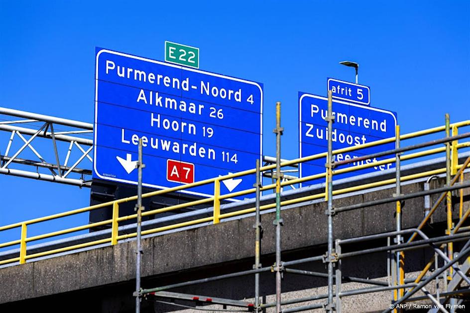 Vijf maanden verkeershinder door werkzaamheden brug bij A7 Purmerend