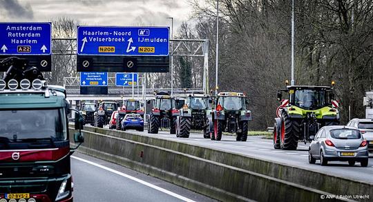 Volgens ANWB nog geen files door boerenprotest